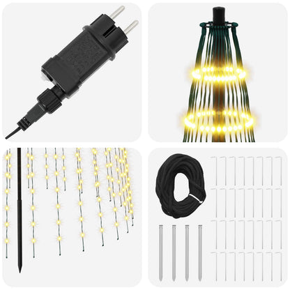 vidaXL LED Christmas Tree 485 cm 1632 LEDs Warm White Steel Black