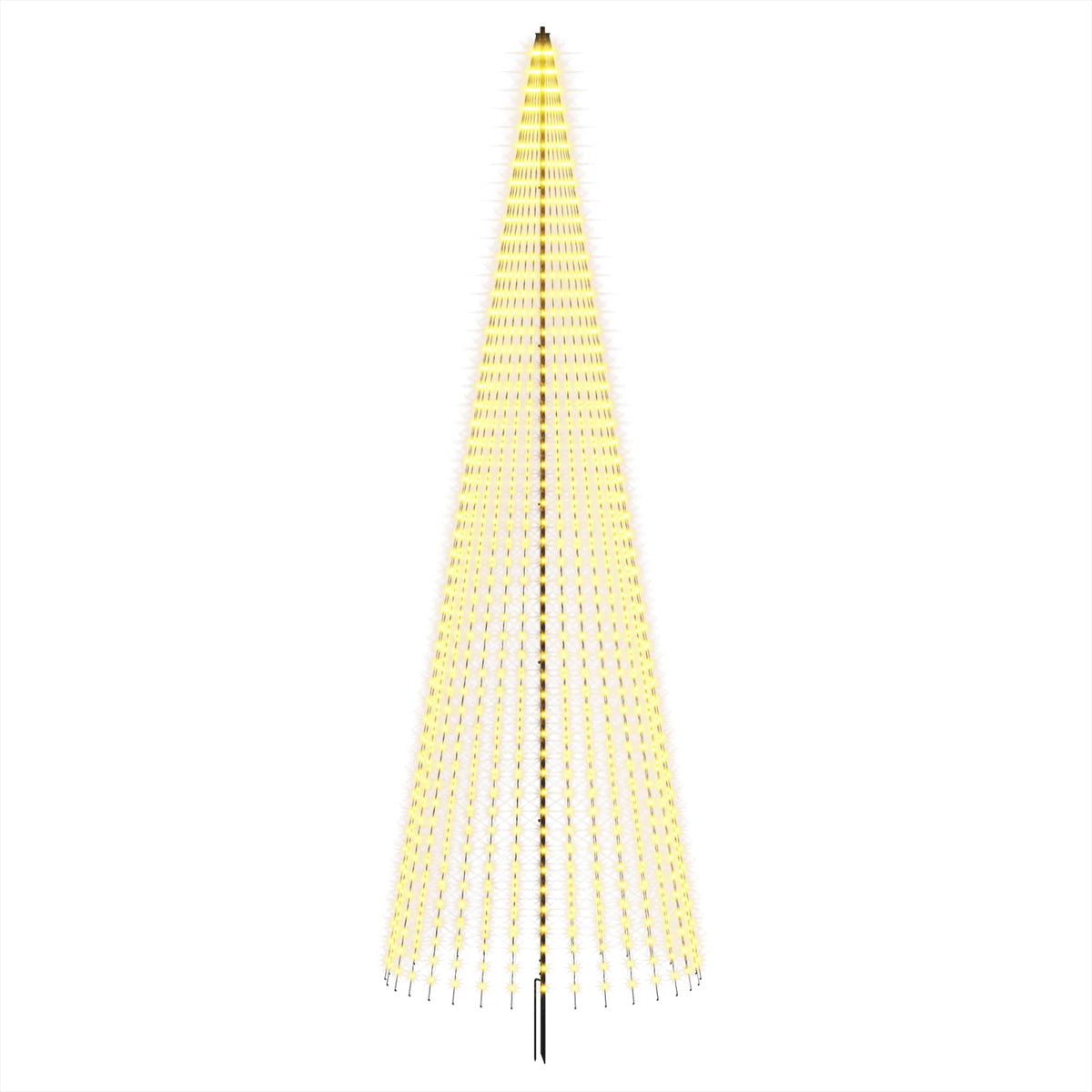 vidaXL LED Christmas Tree 485 cm 1632 LEDs Warm White Steel Black