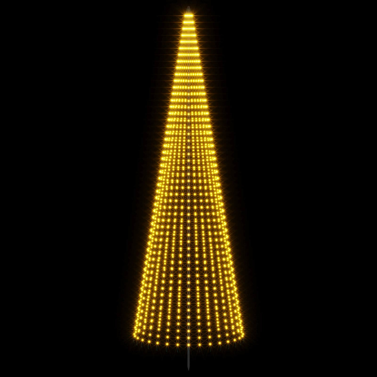 vidaXL LED Christmas Tree 485 cm 1632 LEDs Warm White Steel Black