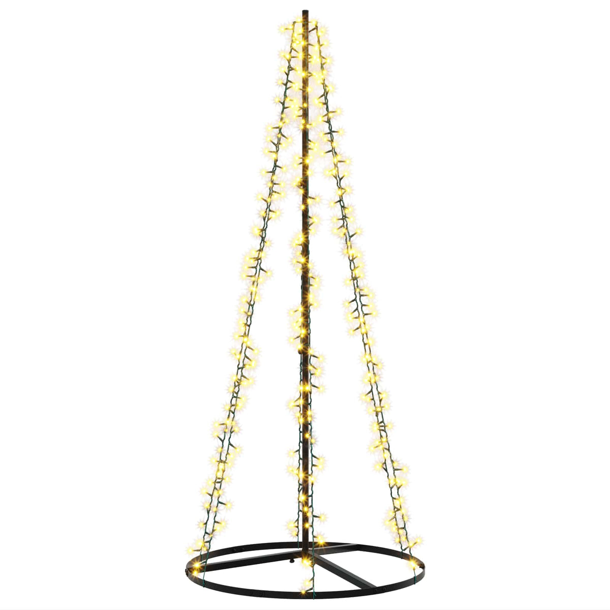 vidaXL LED Christmas Tree 165 cm 540 LEDs Warm White Steel Black