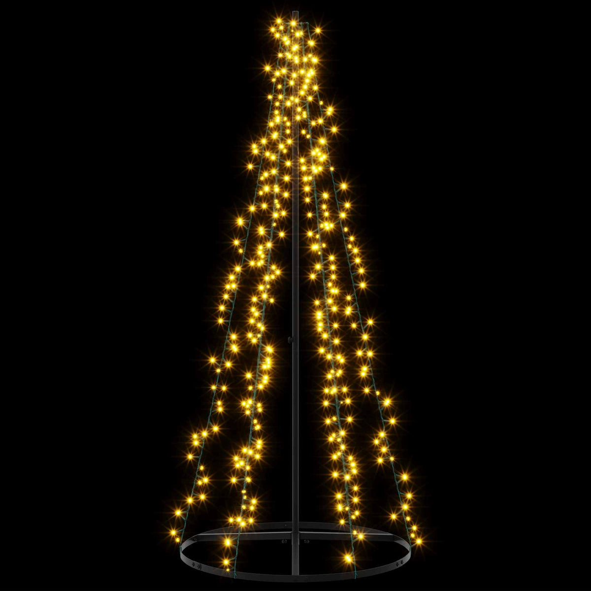 vidaXL LED Christmas Tree 165 cm 540 LEDs Warm White Steel Black