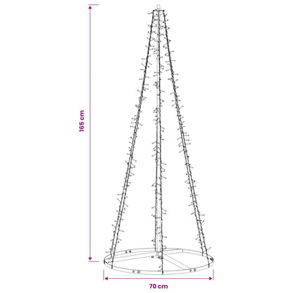 vidaXL LED Christmas Tree 165 cm 540 LEDs Warm White Steel Black