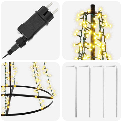 vidaXL LED Christmas Tree 285 cm 1550 LEDs Warm White Steel Black