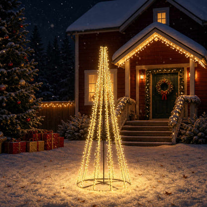 vidaXL LED Christmas Tree 285 cm 1550 LEDs Warm White Steel Black