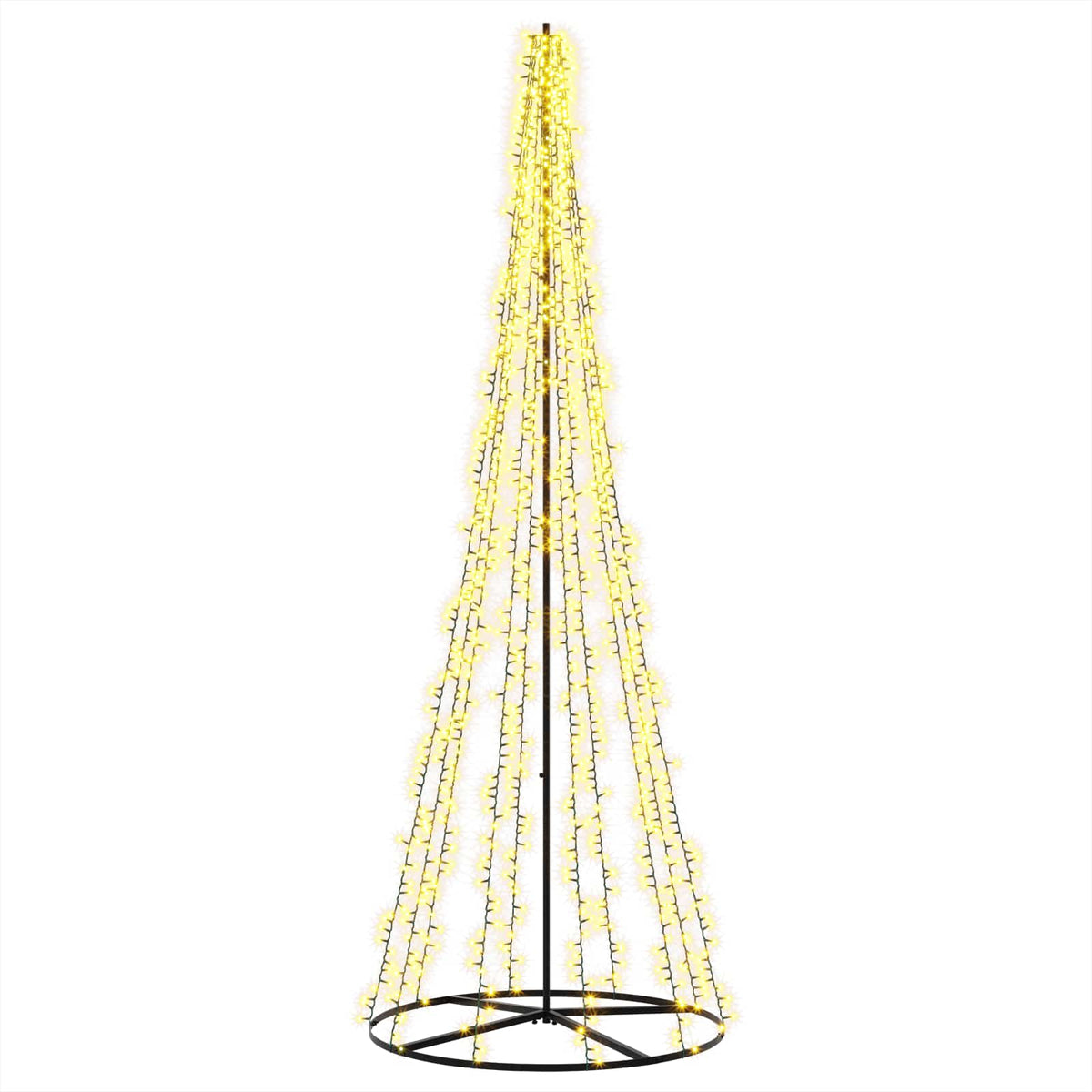 vidaXL LED Christmas Tree 285 cm 1550 LEDs Warm White Steel Black