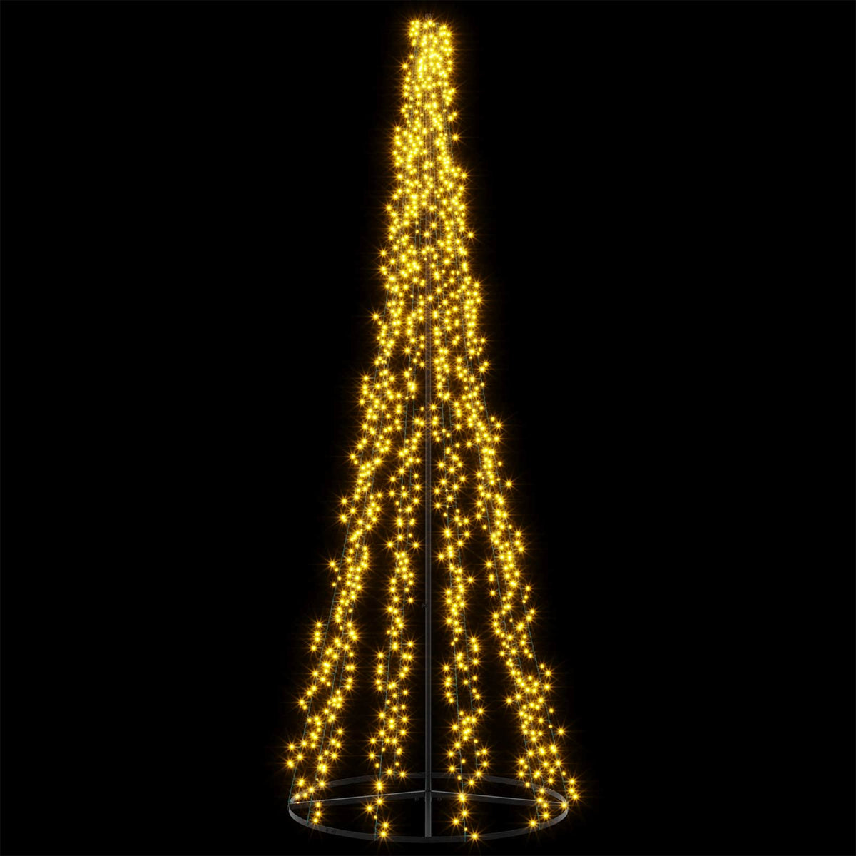 vidaXL LED Christmas Tree 285 cm 1550 LEDs Warm White Steel Black