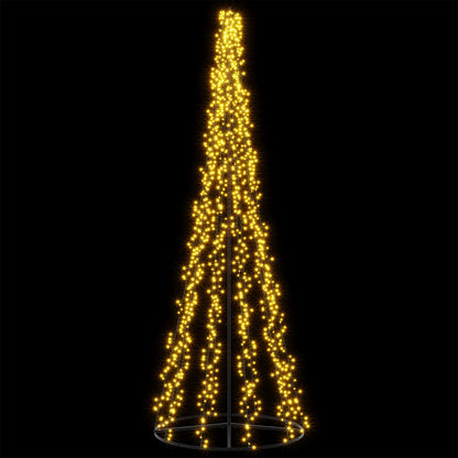 vidaXL LED Christmas Tree 285 cm 1550 LEDs Warm White Steel Black