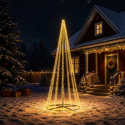 vidaXL LED Christmas Tree 385 cm 2460 LEDs Warm White Steel Black