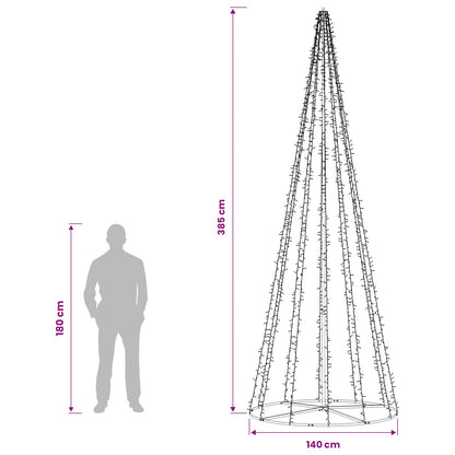 vidaXL LED Christmas Tree 385 cm 2460 LEDs Warm White Steel Black