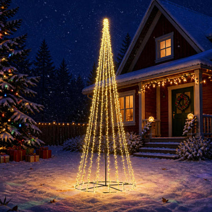 vidaXL LED Christmas Tree 485 cm 3000 LEDs Warm White Steel Black