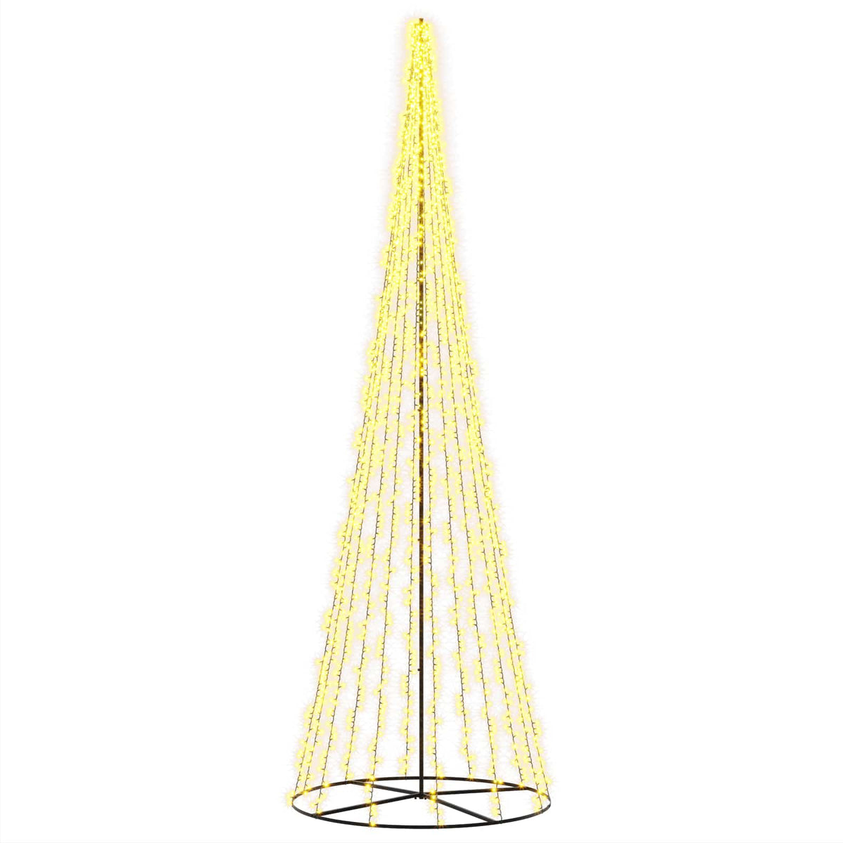 vidaXL LED Christmas Tree 485 cm 3000 LEDs Warm White Steel Black
