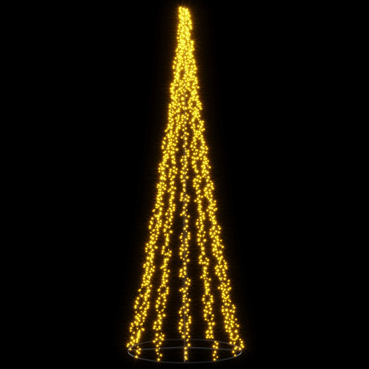 vidaXL LED Christmas Tree 485 cm 3000 LEDs Warm White Steel Black