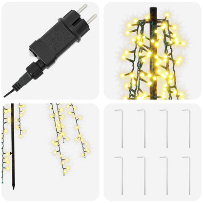 vidaXL LED Christmas Tree 235 cm 1000 LEDs Warm White Steel Black