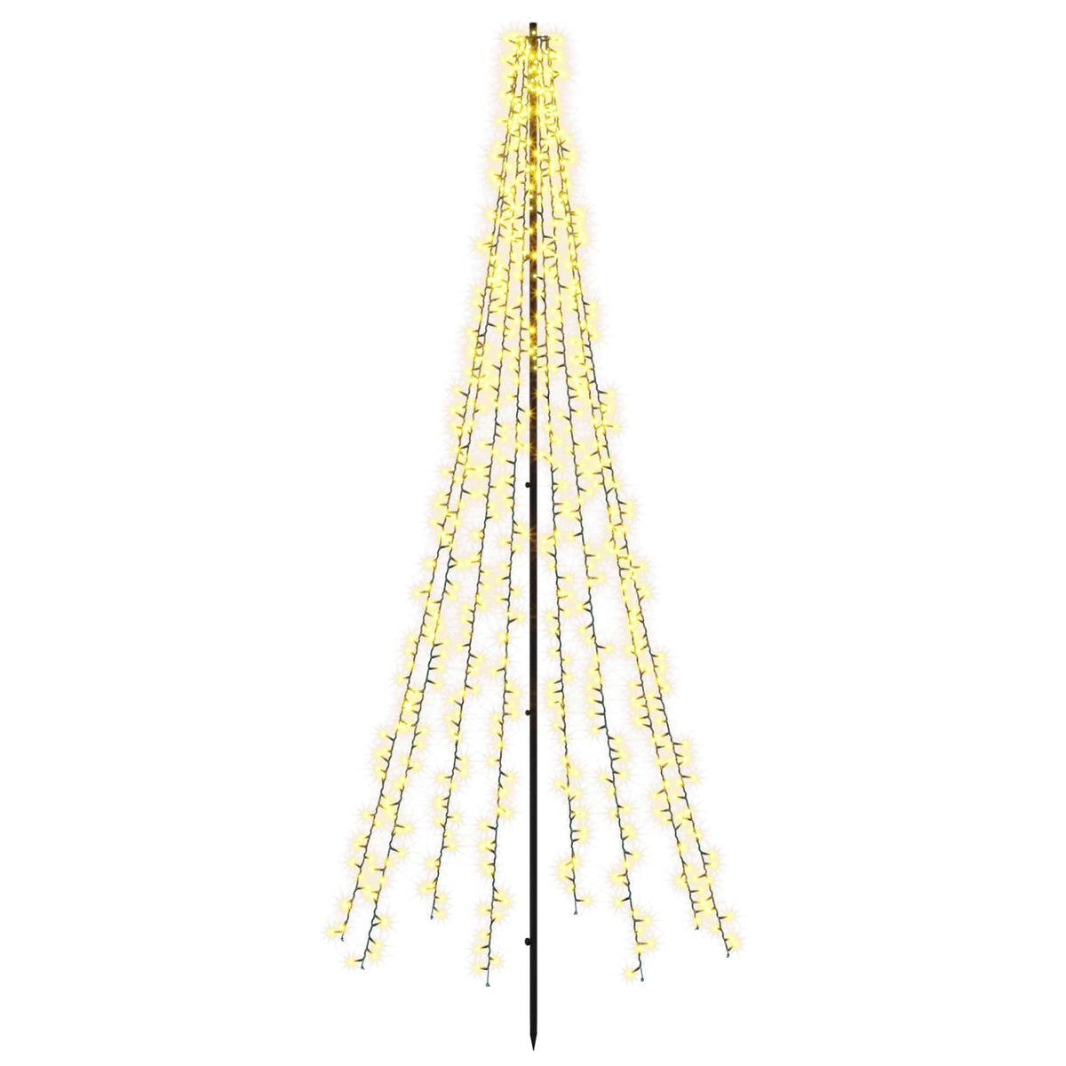 vidaXL LED Christmas Tree 235 cm 1000 LEDs Warm White Steel Black