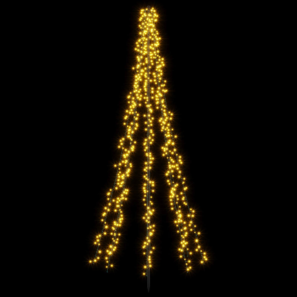 vidaXL LED Christmas Tree 235 cm 1000 LEDs Warm White Steel Black