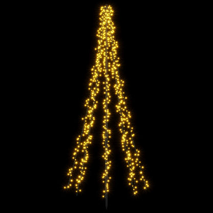 vidaXL LED Christmas Tree 235 cm 1000 LEDs Warm White Steel Black