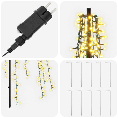 vidaXL LED Christmas Tree 285 cm 1550 LEDs Warm White Steel Black