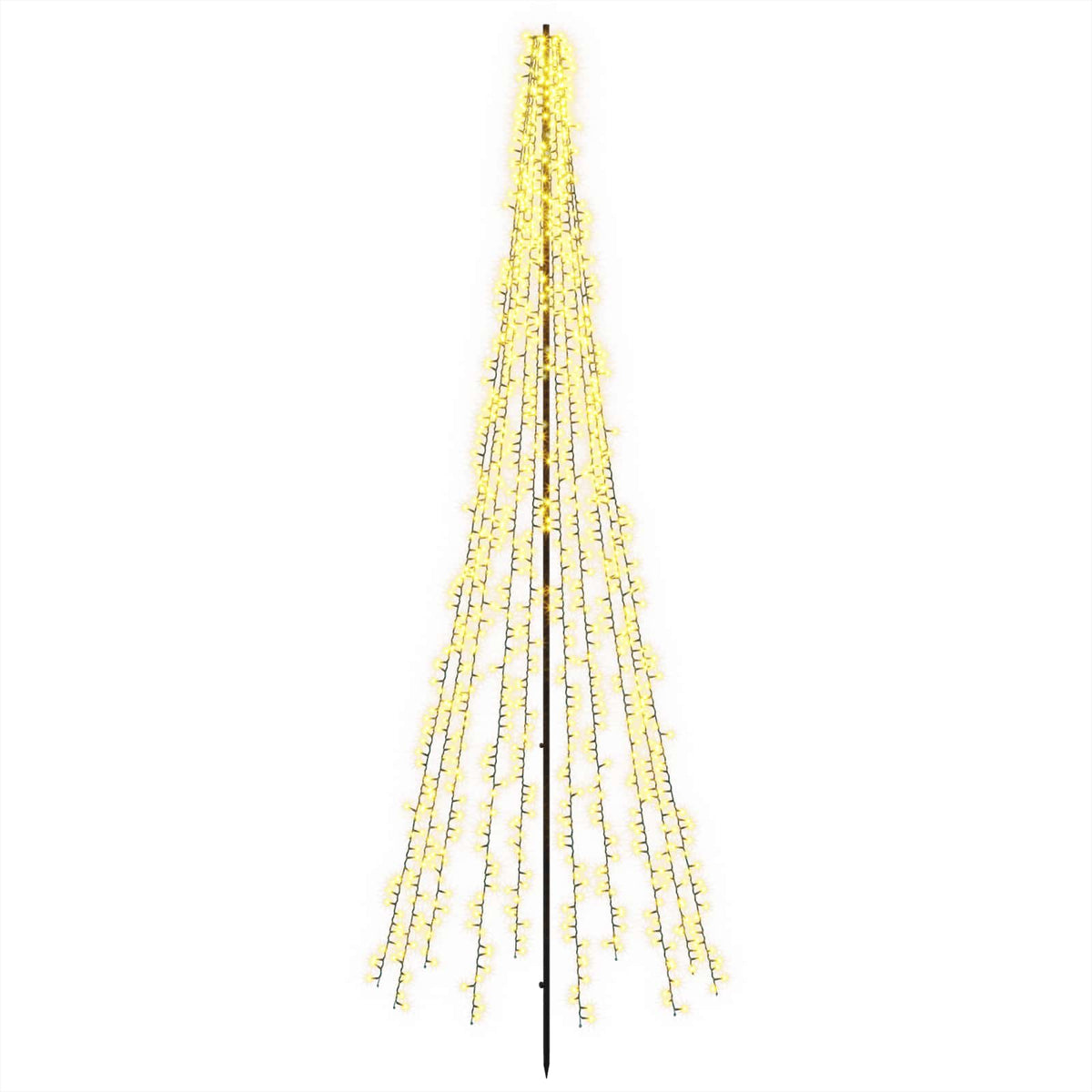 vidaXL LED Christmas Tree 285 cm 1550 LEDs Warm White Steel Black
