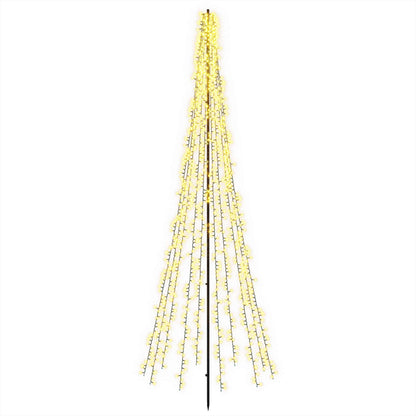 vidaXL LED Christmas Tree 285 cm 1550 LEDs Warm White Steel Black