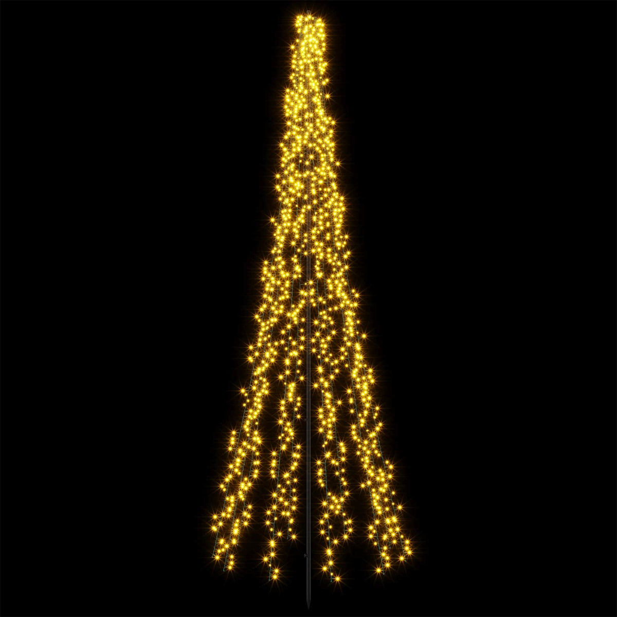 vidaXL LED Christmas Tree 285 cm 1550 LEDs Warm White Steel Black
