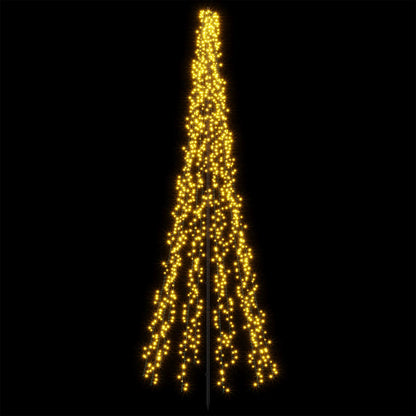 vidaXL LED Christmas Tree 285 cm 1550 LEDs Warm White Steel Black