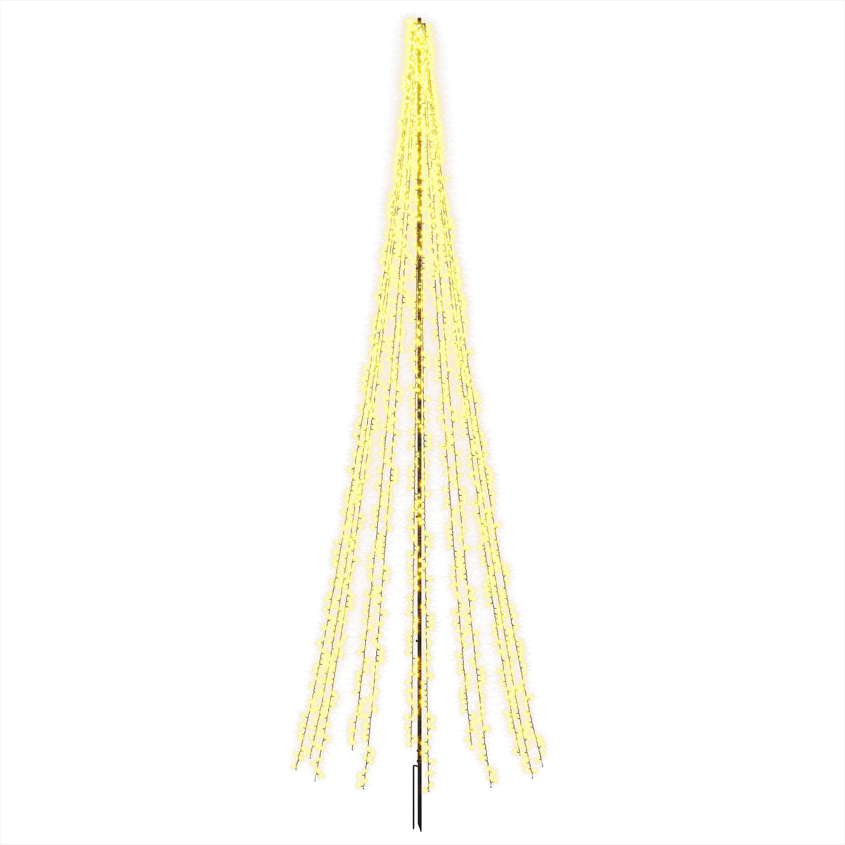 vidaXL LED Christmas Tree 485 cm 3000 LEDs Warm White Steel Black