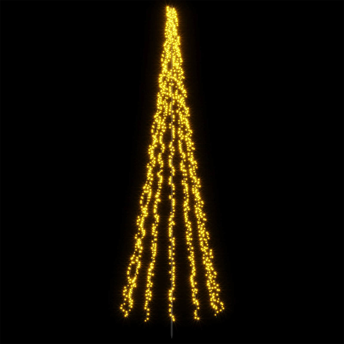 vidaXL LED Christmas Tree 485 cm 3000 LEDs Warm White Steel Black