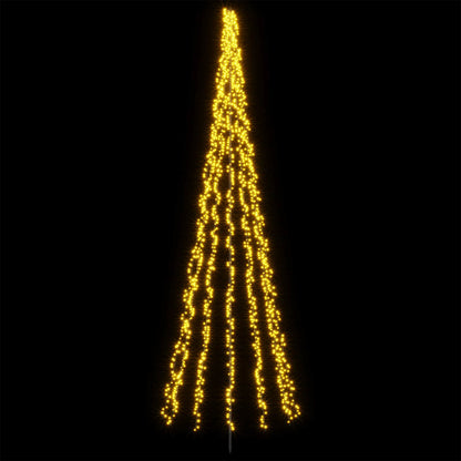 vidaXL LED Christmas Tree 485 cm 3000 LEDs Warm White Steel Black