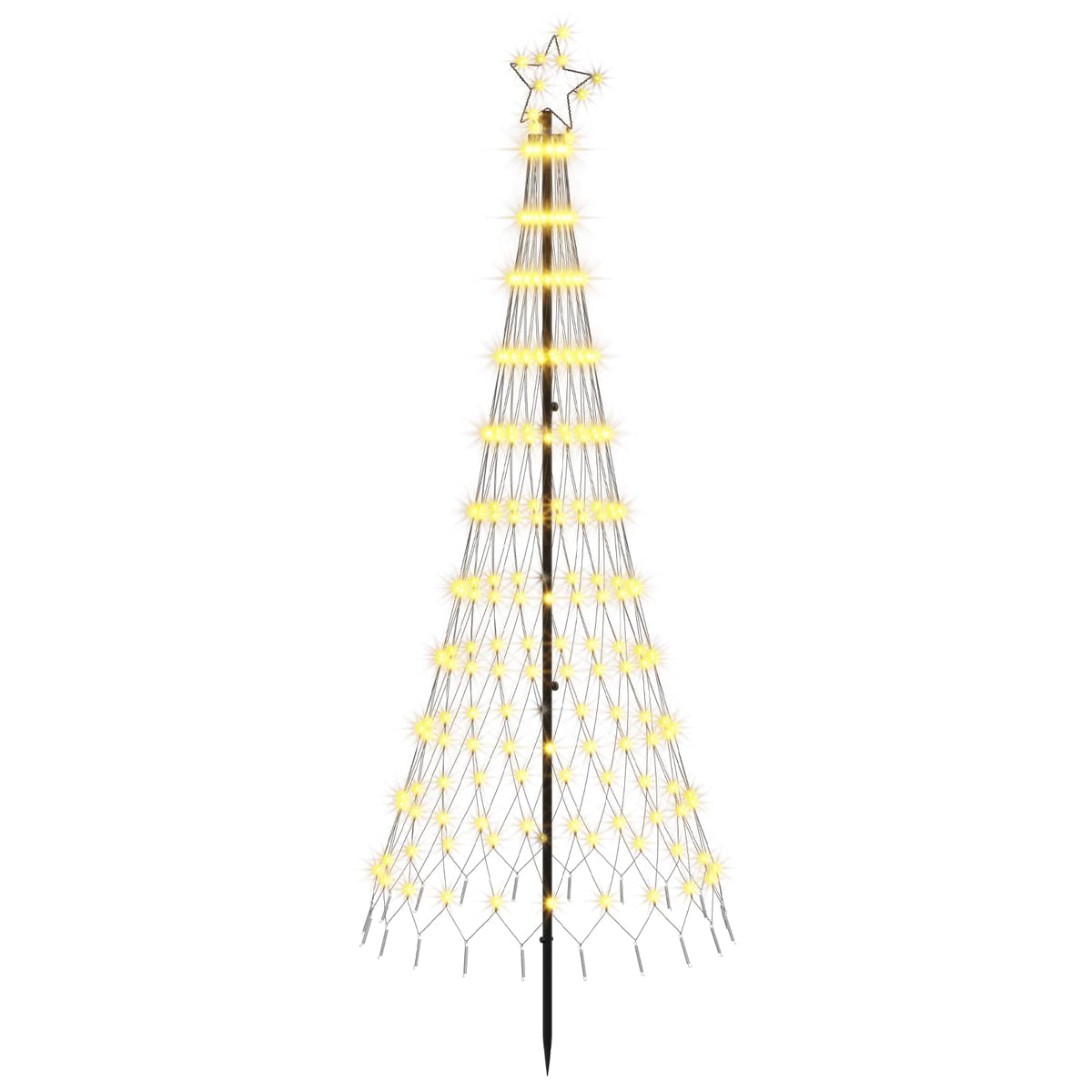 vidaXL LED Christmas Tree 180 cm 230 LEDs Warm White Steel Black