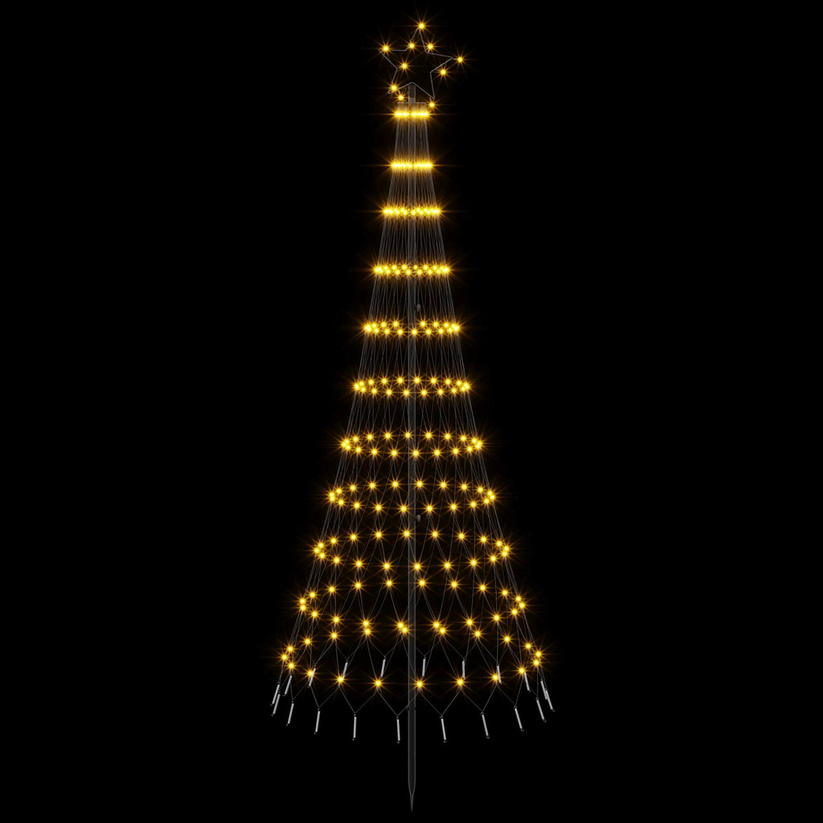 vidaXL LED Christmas Tree 180 cm 230 LEDs Warm White Steel Black