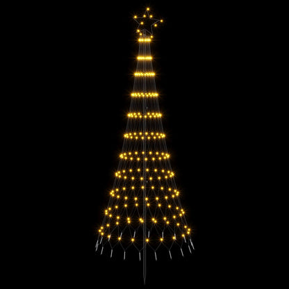 vidaXL LED Christmas Tree 180 cm 230 LEDs Warm White Steel Black