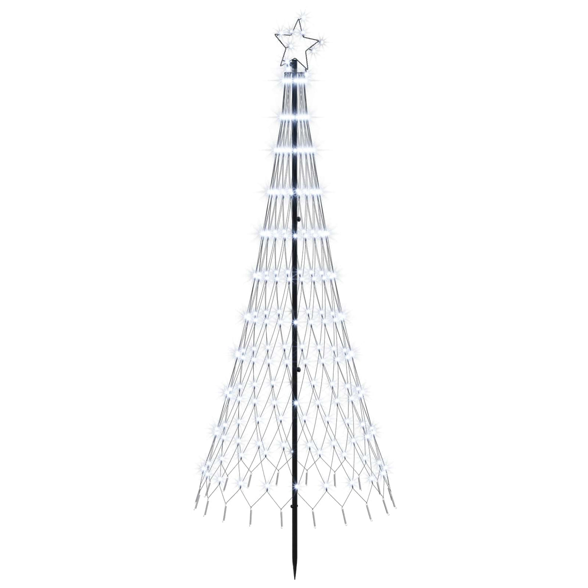 vidaXL LED Christmas Tree 180 cm 230 LEDs Cool White Steel Black