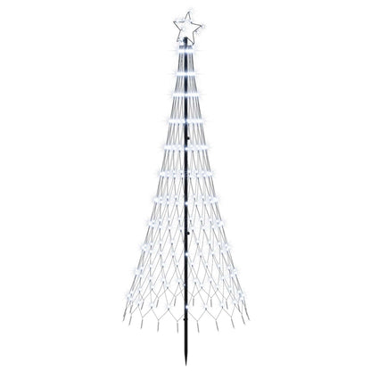 vidaXL LED Christmas Tree 180 cm 230 LEDs Cool White Steel Black