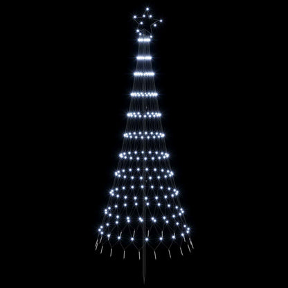 vidaXL LED Christmas Tree 180 cm 230 LEDs Cool White Steel Black