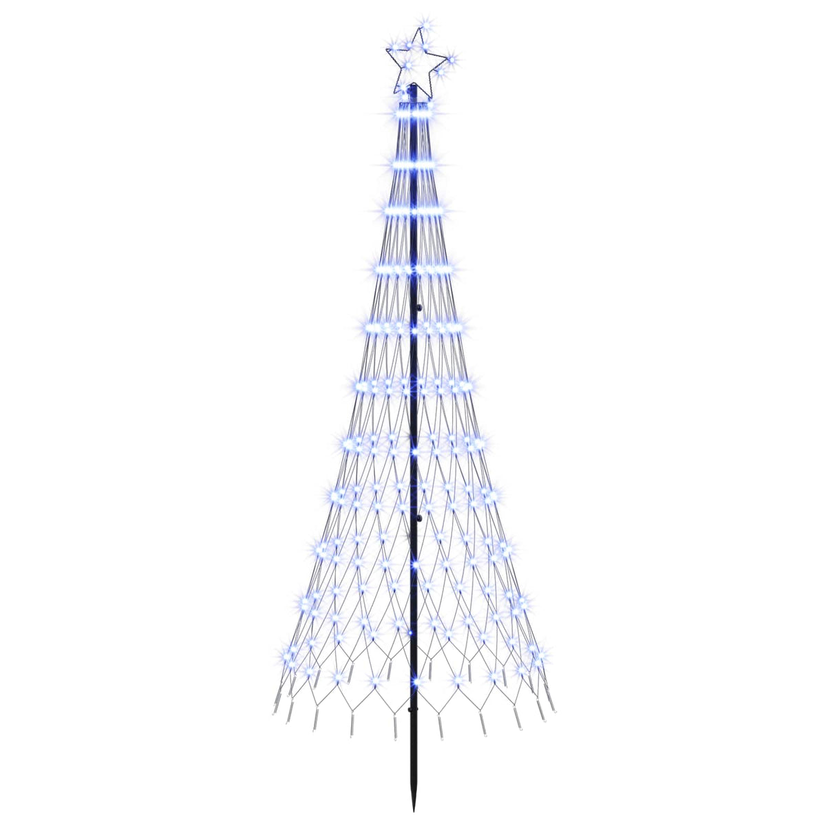 vidaXL LED Christmas Tree 180 cm 230 LEDs Blue Steel Black