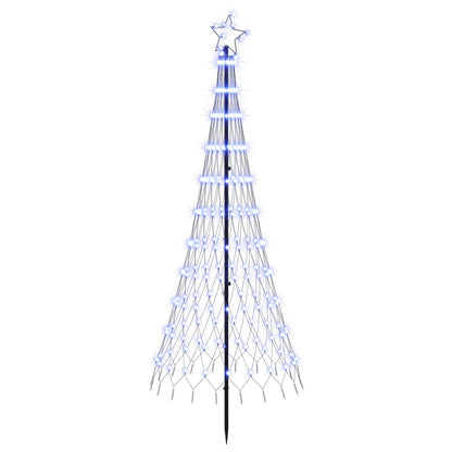 vidaXL LED Christmas Tree 180 cm 230 LEDs Blue Steel Black
