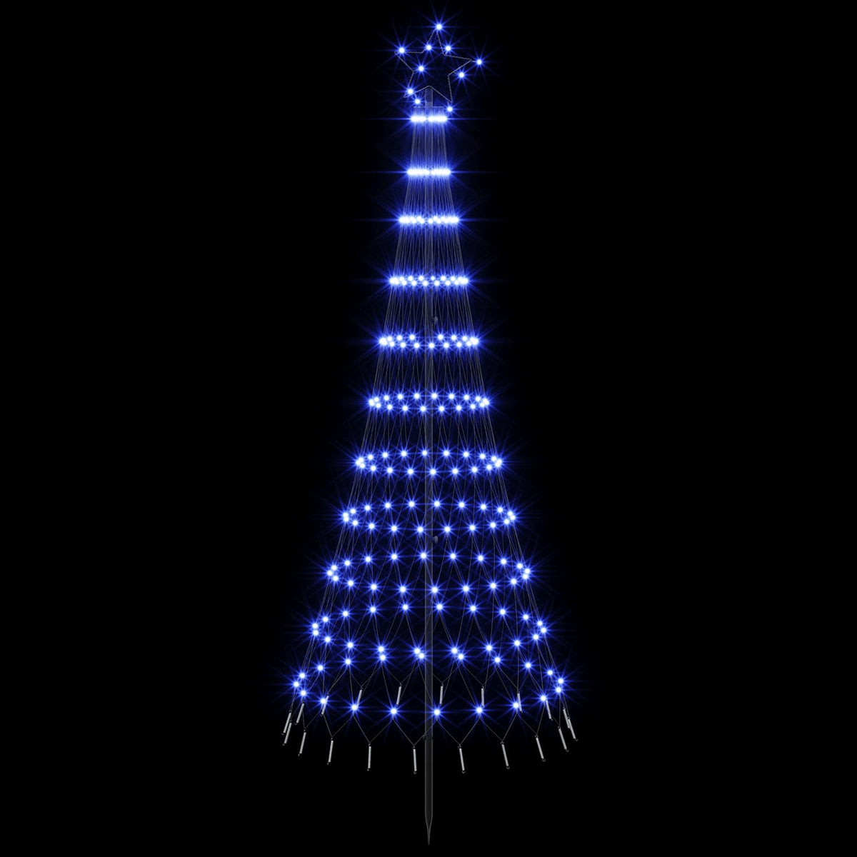 vidaXL LED Christmas Tree 180 cm 230 LEDs Blue Steel Black