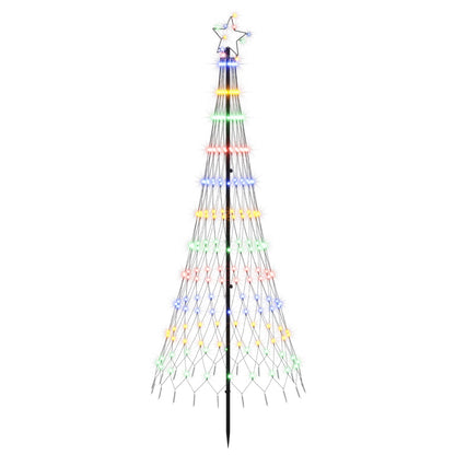 vidaXL LED Christmas Tree 180 cm 230 LEDs Multicolour Steel Black