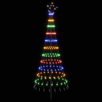 vidaXL LED Christmas Tree 180 cm 230 LEDs Multicolour Steel Black