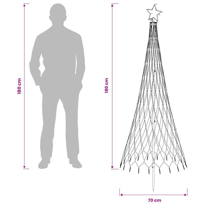 vidaXL LED Christmas Tree 180 cm 230 LEDs Multicolour Steel Black