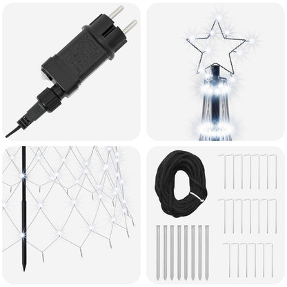 vidaXL LED Christmas Tree 400 cm 450 LEDs Cool White Steel Black