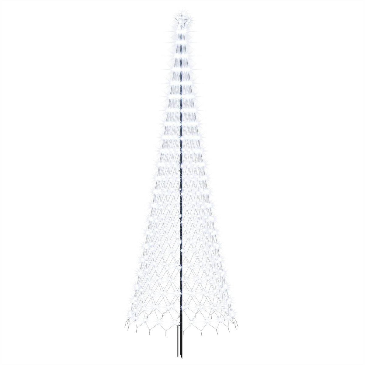vidaXL LED Christmas Tree 400 cm 450 LEDs Cool White Steel Black