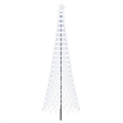 vidaXL LED Christmas Tree 400 cm 450 LEDs Cool White Steel Black