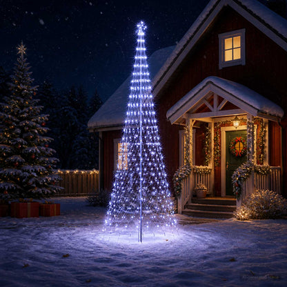 vidaXL LED Christmas Tree 400 cm 450 LEDs Blue Steel Black