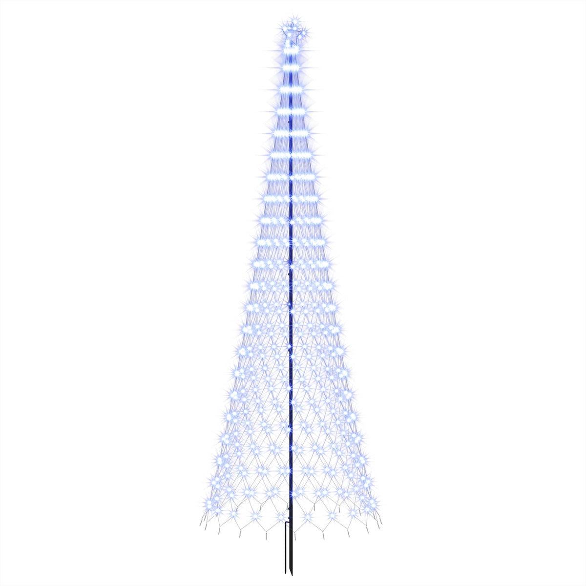 vidaXL LED Christmas Tree 400 cm 450 LEDs Blue Steel Black