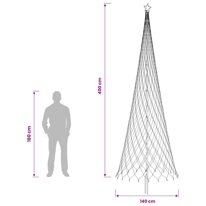 vidaXL LED Christmas Tree 400 cm 450 LEDs Blue Steel Black