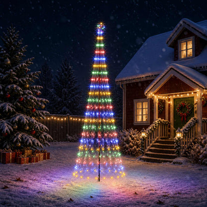 vidaXL LED Christmas Tree 400 cm 450 LEDs Multicolour Steel Black