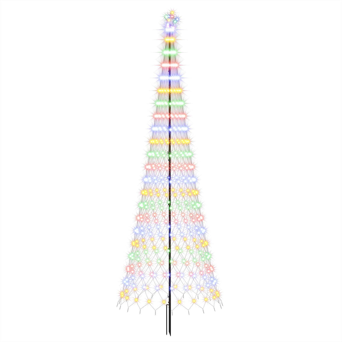 vidaXL LED Christmas Tree 400 cm 450 LEDs Multicolour Steel Black