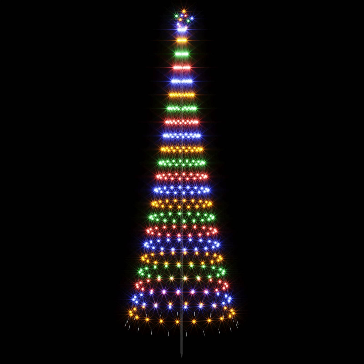 vidaXL LED Christmas Tree 400 cm 450 LEDs Multicolour Steel Black