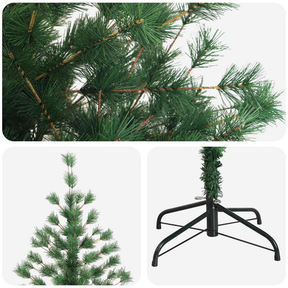 vidaXL Artificial Hinged Christmas Tree 210 cm PVC and Metal Green